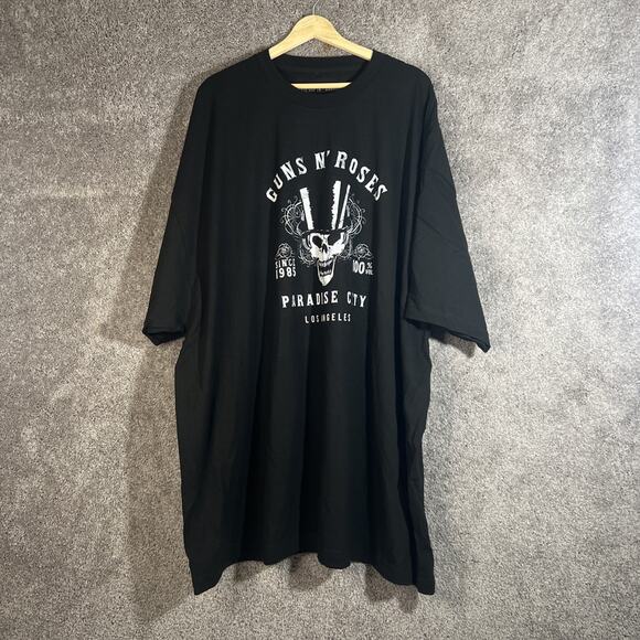 Guns N' Roses Men’s 5XL Graphic Band Tee Black Cotton Short Sleeve T-Shirt Rock - Picture 1 of 10